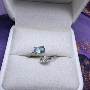 Silver and Blue Topaz Ring Certified